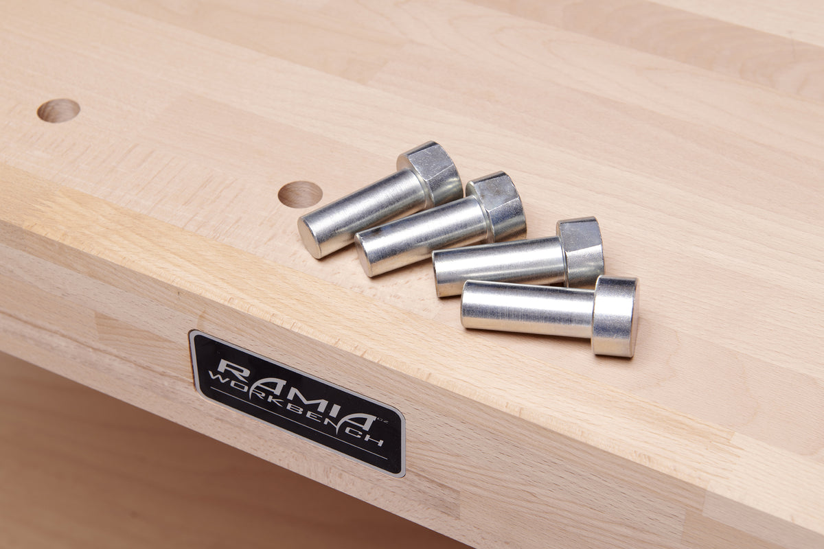 RAMIA wall-mounted folding workbench in workshop setting