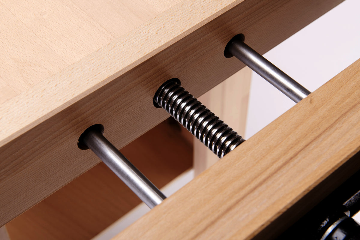 RAMIA folding workbench detail in workshop