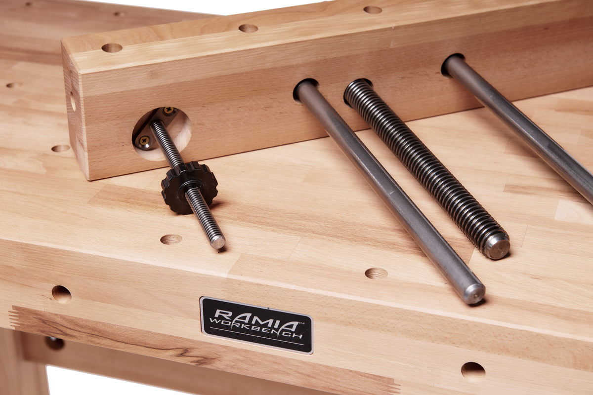 Detail view of RAMIA Multi-Bench 2000 workholding area